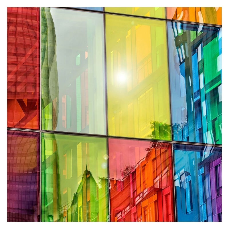 SUMAGITIN Transparent Decorative Window Film Anti UV Colorful Adhesive Vinyl Heat Insulation Solar Window Tinting Sheets Glass Film for Christmas Home Decoration, 17.7Inch x 78.7Inch, Yellow - Image 5
